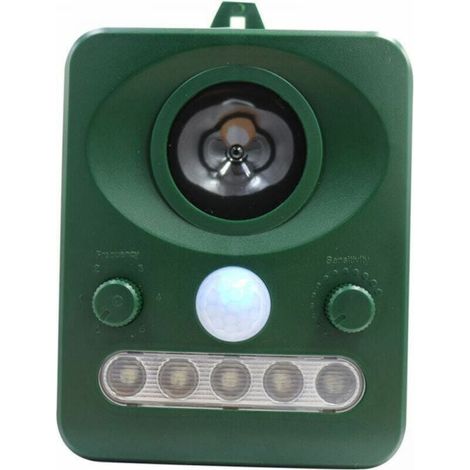 Outdoor Solar Ultrasonic Bird Repeller, Dual Solar Charging, Waterproof Design, Built-in Battery, Grass Green (1/4)