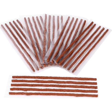 30 mèches de réparation anti-crevaison marron pour pneus tubeless de voiture et moto, 200 x 4,5 mm (1/5)