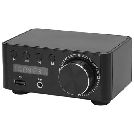 Amplificateur de Puissance Bluetooth, 80 W X 2 Stéréo Bluetooth 5.0 Amplificateur Numérique Prise en Charge de la Carte Mémoire U Disque USB Son, pour la Maison (1/5)