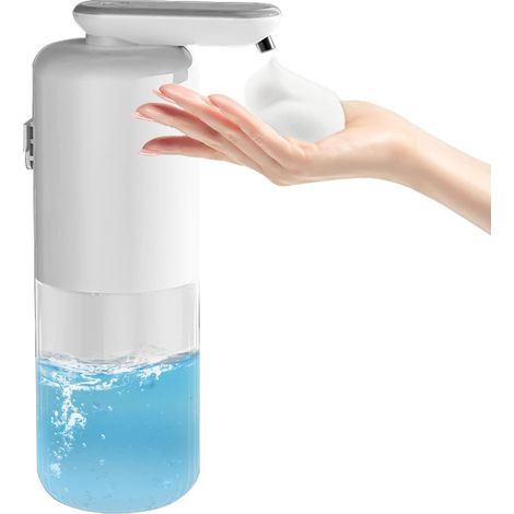 Elektrischer Seifenspender zur Wandmontage (350 ml), kein Bohren erforderlich, wiederaufladbar, 3 Geschwindigkeitsstufen, wasserdicht (IPX5) für Bad und Küche (1/5)