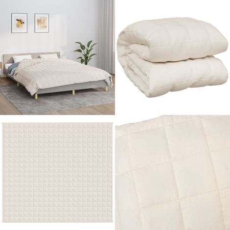Couverture lestée Crème clair 200x220 cm 9 kg Tissu - Couverture Lestée - Couverture Poids - Sommeil Profond - Relaxation - Stress - Home & Living (1/5)