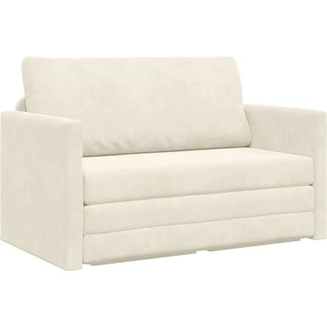 Sofa Bett Creme 124 x 204 x 61 cm Samt vidaXL