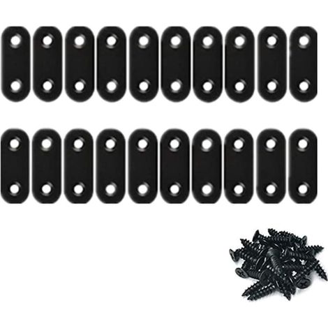 Equerre Metal, Equerre, 20pièces Supports de Fixation Droits Plats Plaques Métalliques Supports D’angle Plats avec 40 Pcs Vis (1/5)