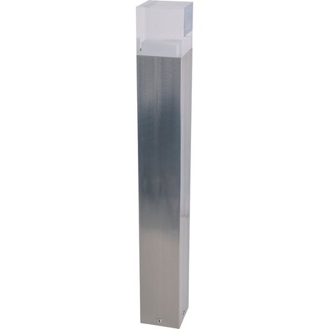 Borne Lumineuse LED Extérieure en Métal et Plastique Aspect Acier, Éclairage d'Allée et Jardin - PANGIVO (1/5)