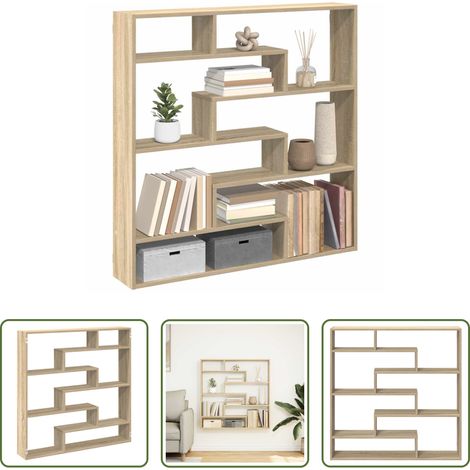 Étagère cube -  Étagère cube murale 7 compartiments chêne sonoma (1/5)