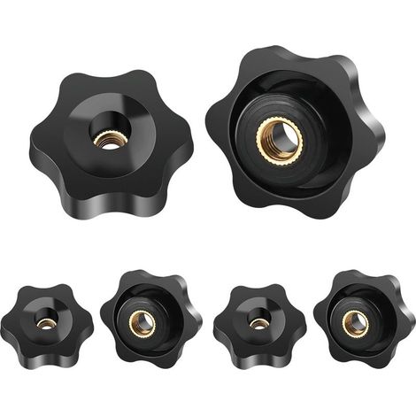 6 Pièces Ecrou à PoignéE En éToile M5 25mm ExtéRieur DiamèTre Molette Papillon Vis Moletés Filetage Moleté Bouton De Serrage Pour Machines, Machines-Outils, Appareils De Fitne, Meubles (1/5)