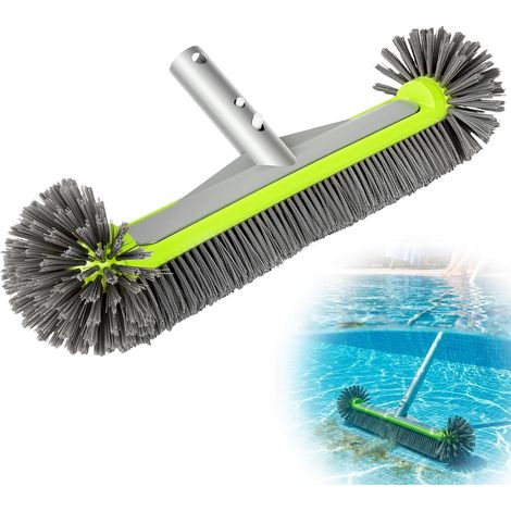 Pool Cleaning Brush, 43 cm Round Brush with Half-Sphere Edges for Walls, Bottom and Pool Steps (without Handle) (1/5)