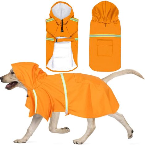 Imperméable pour Chiens Moyens et Grands Chiens (Orange)-Fei Yu