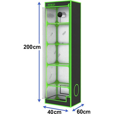 Dark Box Grow Zelt 60x40x200 cm – Propagator Anzucht Growbox (1/5)