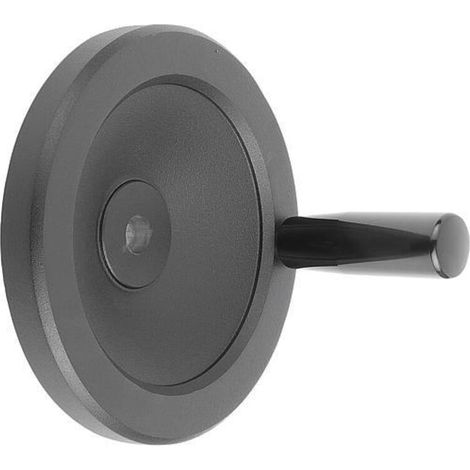 KIPP Scheibenhandrad D1=160 Passbohrung D2=15H7 Aluminium schwarz pulverbeschichtet (1/3)