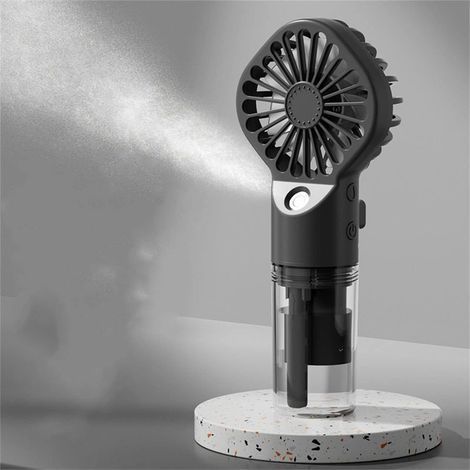 Tragbarer Ventilator mit USB-aufladbarem Wasserzerstäuber – Taschenventilator mit Wassersprühfunktion (1/5)
