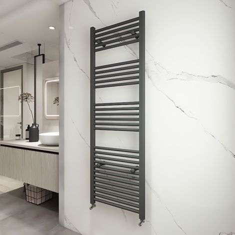 Acezanble Straight Matt Anthracite Heated Towel Rail Radiator 1500 x 500 mm