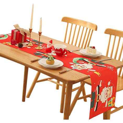 Nappe de Noël en tissu résistant pour la décoration de table des fêtes et la décoration intérieure festive, multicolore (1/5)