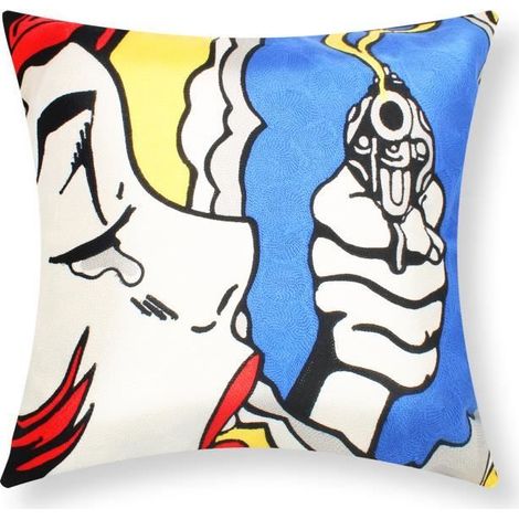 Housse de coussin - AVIZAR - Lot de 2 - 45x45 cm - Brodées - Multicolore - Design contemporain (1/5)