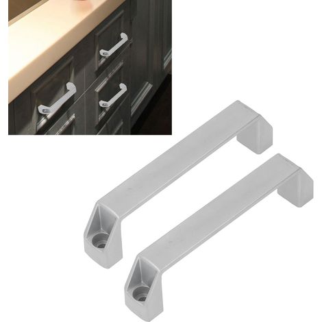 Poignée carrée avec entraxe de 180 mm, poignée de porte d'armoire à outils, alliage d'aluminium 180 mm, argent. (1/5)
