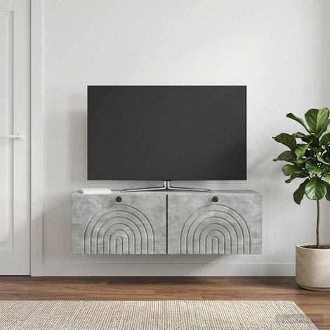 vidaXL Wall-Mounted TV Cabinet Concrete Grey 98 x 31 x 30 cm (1/5)