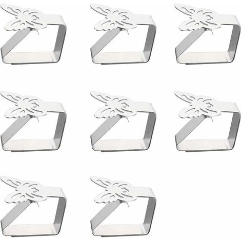 Bardusch-8 Support de Pince de Clip de Accroche Nappe en Acier Inoxydable Papillon Couverture de Table Clip Support de Nappe l'épaisseur de la Table ne Dépasse Pas 3 cm Utilisé (6.25cm) (1/4)