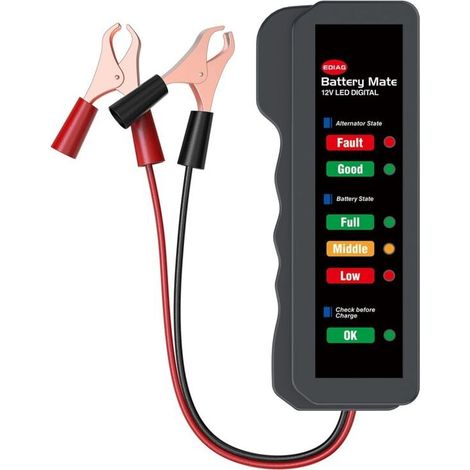 Testeur d'alternateur de batterie de voiture 12V LED Alternateur de condition de charge de batterie numérique avec analyseur de cuivre (1/5)