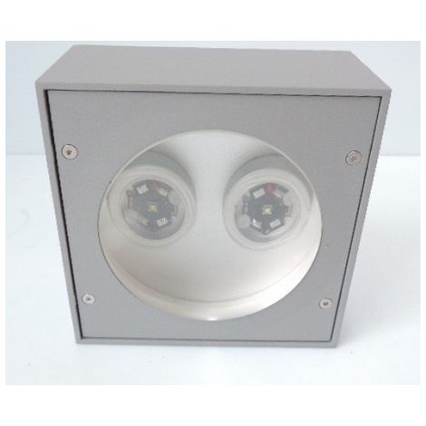 Applique murale extérieure LED 2x1.6W grise 126x126x65mm 3000K 208lm 230V indirecte IP55 DELTA LIGHT 2782622A (1/2)