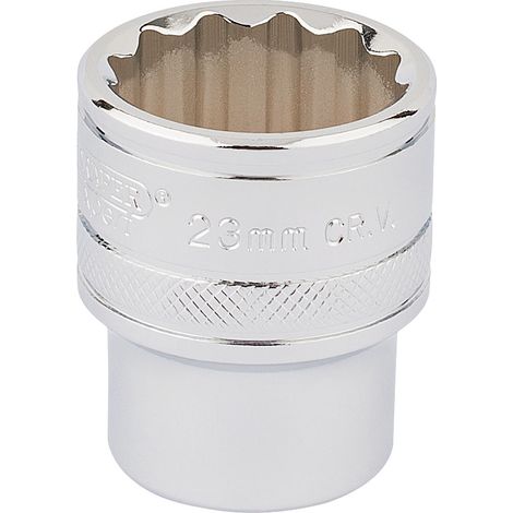 Draper Hi-Torq 1/2" Drive 23mm 12-Point Chrome Socket – Standard Length (Model 33370) (1/5)