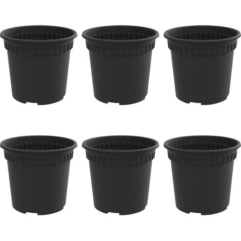 Maison Exclusive - Vaso Rotondo per Fiori 6 pcs Nero Ø 15 x 12 cm Plastica