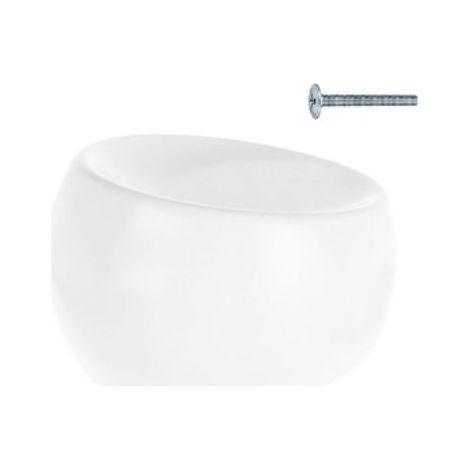 Tirador redondo para muebles, blanco mate, Riex XK11 (1/5)