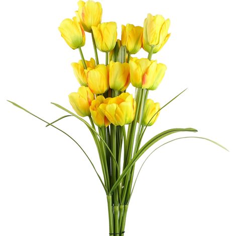Pack of 6 x 80cm Artificial Tulip Yellow Stem (1/5)