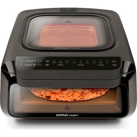G3 Ferrari G10225 Krispy Forno Pizza & Friggitrice Ad Aria & Grill, 2100 W, 380°C, Nero