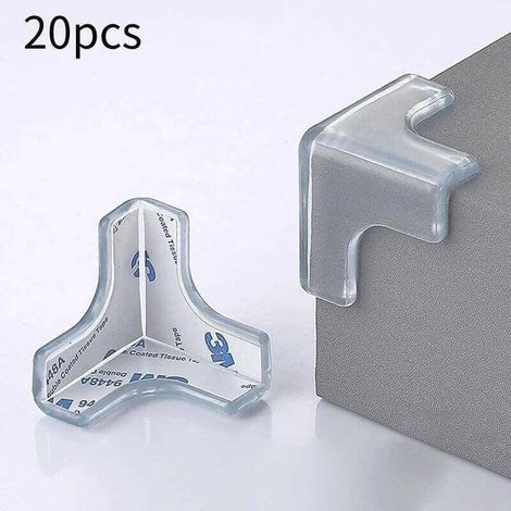 Protections d'angle de table, lot de 20 protections d'angle de table transparentes, protections d'angle, protections d'angle de table résistantes aux chocs pour tous les meubles tranchants pour enfant (1/3)