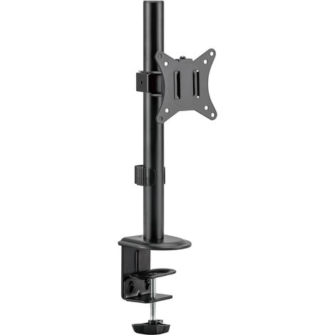 Support de Moniteur, Support de Moniteur pour 1 écran, 17 à 32 Pouces, réglable en Hauteur, inclinable, pivotant, VESA 75 et 100, Support de Bureau, Support d'écran, Noir (1/5)