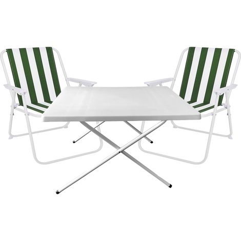 Camping Garnitur 3-teilig Grün/Weiß-M60340+2xMPO2600GW (1/3)