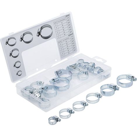 Assortiment de 25 colliers de serrage pour durites - type serflex (1/3)
