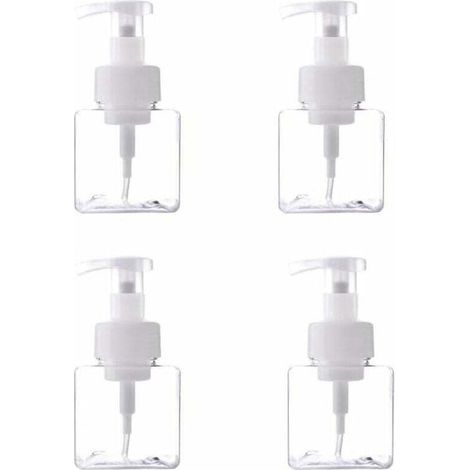 4pcs 250 ml Boîteille de Distribution en Plastique Transparent, Distributeur de Savon Manuel, Boîteille de Distributeur de Savon, Adapté au Savon Liquide et au Désinfectant pour Les Mains-Fei Yu (1/4)