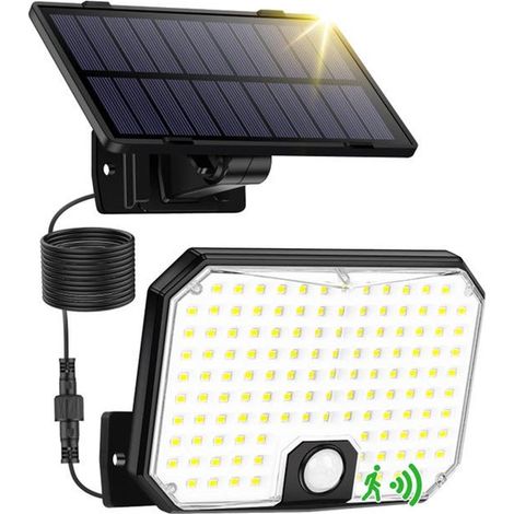 Applique solare per esterni, luce da esterno con rilevatore di movimento, grado di protezione IP65, con pannello solare separato, 1,65 W, tempo di illuminazione 6-12 ore, F (1/5)
