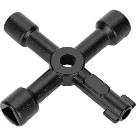 Clé d'Ouverture Universal Key en Alliage de Zinc de Clé de Radiateur 4-Way (Noir ) (1/5)
