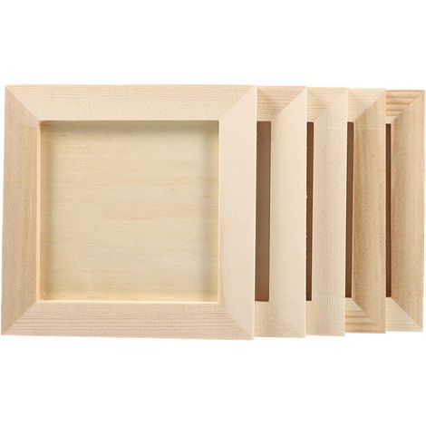 Cadres en Bois Couleur Kaki pour Peinture Garçon et Filles 5 Pièces Cadre Simple Naturel Bords Polis et Lisses pour Dessin DIY Garçon et Filles (1/5)
