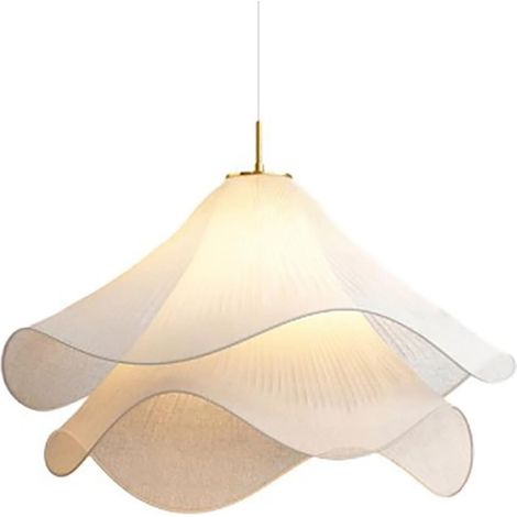 1 Pièces Pendre En Tissu Moderne,(Size:40cm/15.75in,Color:Lumière chaude)Crème Tissu Pendant Pendant Léger,Lustre De Fleurs De Ferme Moderne (1/5)