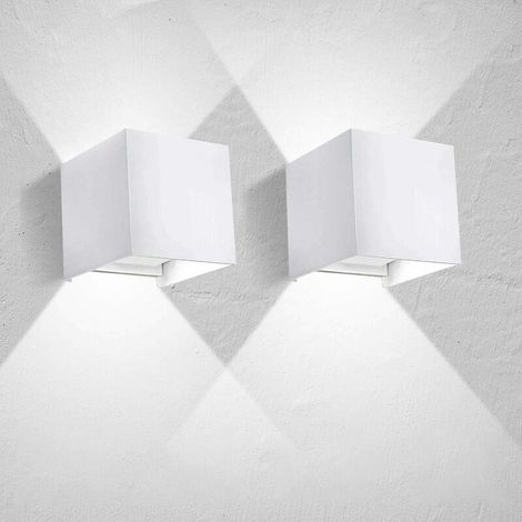 Lot de 2 Led Applique murale 7W chambre Moderne Interieur, Up and Down Design Réglable Lampe Blanc, Aluminium luminaires applique murale led pour Chambre Maison Couloir Salon - .Lumière froid BLOW (1/5)