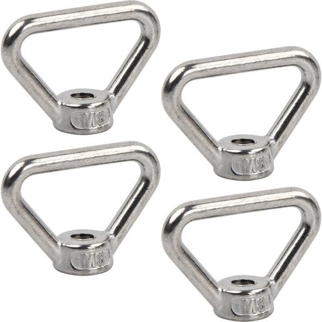 4 Pièces M8 Écrou à Anneau M8 Écrous à Œillets de Levage, Acier Inoxydable Triangle Anneau Écrou Écrou à Oeil de Levage Pour les Bâtiments Automobiles les Navires et les Installations électriques (1/5)