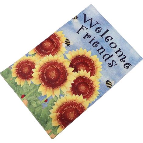 Sonnenblumen Gartenflagge Flachs Stoff Doppelseitig Bedruckt
