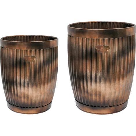 Outdoor Hampton Metal Planter (Set of 2) - Copper
