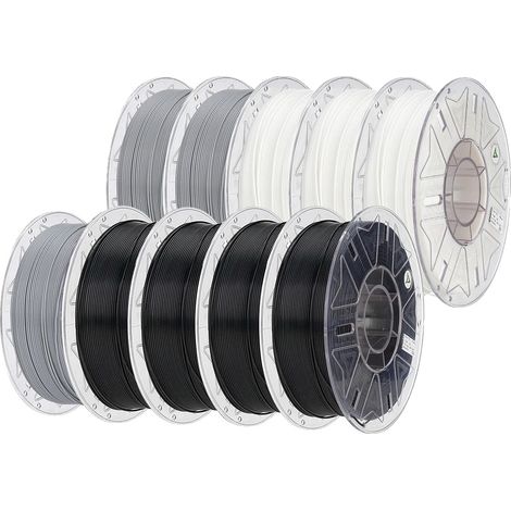 Filamento PLA per stampanti 3D ad alta velocità, con riconoscimento automatico del colore, 4 neri, 3 bianchi, 3 grigi. (1/2)