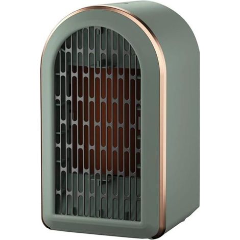 BelleRise - Chauffage électrique portable en céramique de 1200 W, à brancher, avec deux niveaux de puissance multiples protections (vert) (1/5)