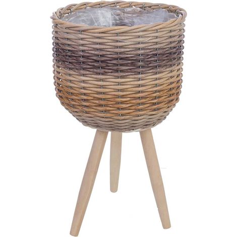 Macetero de madera y plástico multicolor D25x20.5/44h cm (1/5)