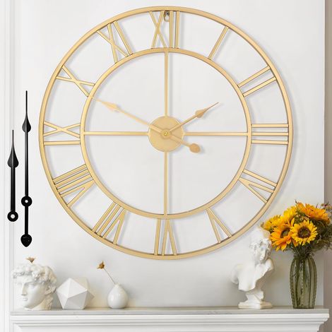 Wall Clock Modern Vintage Design, Silent without Tic-Tac, Large Giant XXL Wall Clock, Available in 40 cm, 47 cm, 60 cm, 80 cm, 100 cm, Ideal for Living Room, Kitchen, Office (1/5)