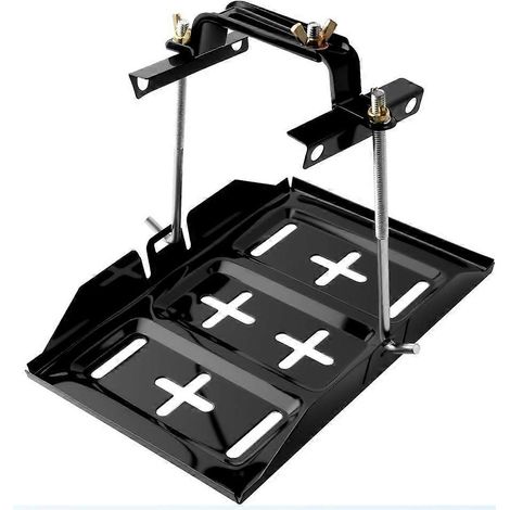 Kit de fixation pour batterie de voiture, kit de support de batterie haute résistance avec pince de fixation réglable et crochets en J (1/5)
