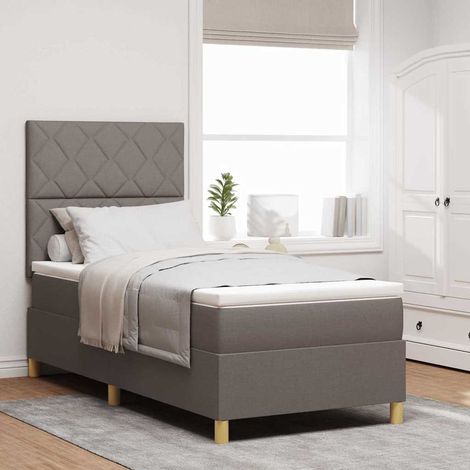 Boxspringbett mit Matratze Taupe 100 x 200 cm Stoff vidaXL (1/5)