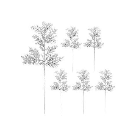 6-teiliges Party-Dekorationsset mit künstlichen Pflanzen, künstlichen Kiefernzweigen (32,00 x 13,00 x 1,00 cm, silber) (1/2)