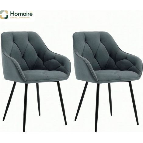 Set Esszimmerstühle aus Metall und Grau 45,5 x 45 x 83,5 cm HOMAIRE (1/5)