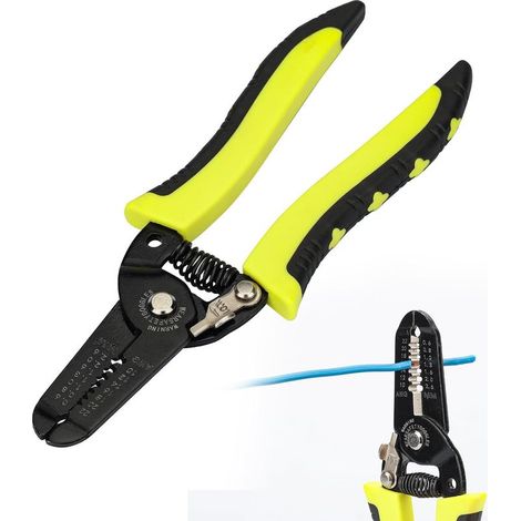 Pelacables eléctrico, 10-22 AWG, pelacables multicalibre, herramienta para pelar cables de 7 pulgadas, cortador de cables eléctrico multifunción de precisión, pelacables con mecanismo de bloqueo (1/5)